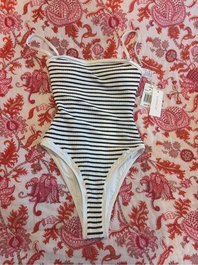 L*Space women’s striped One-Piece Swimsuit - Black & White